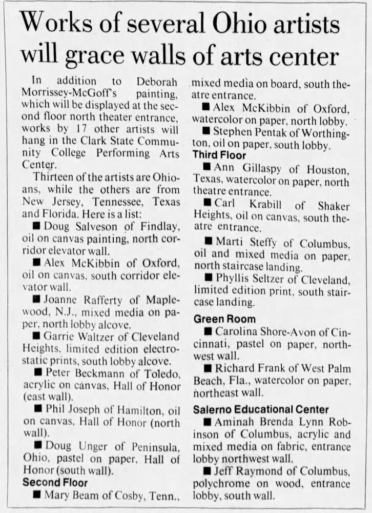 Clark State Performing Arts Center pages