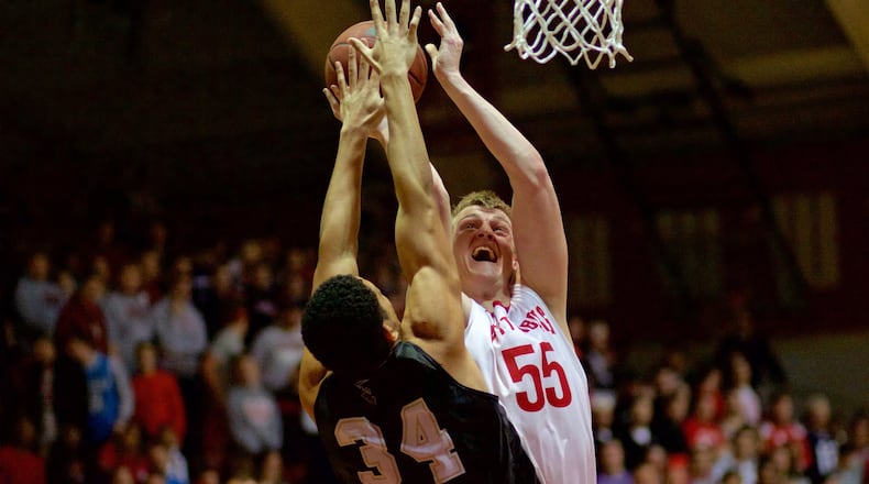 Wittenberg’s Chad Roy shoots against Wooster in 2017 at Pam Evans Smith Arena in Springfield. Photo by Nick Falzerano