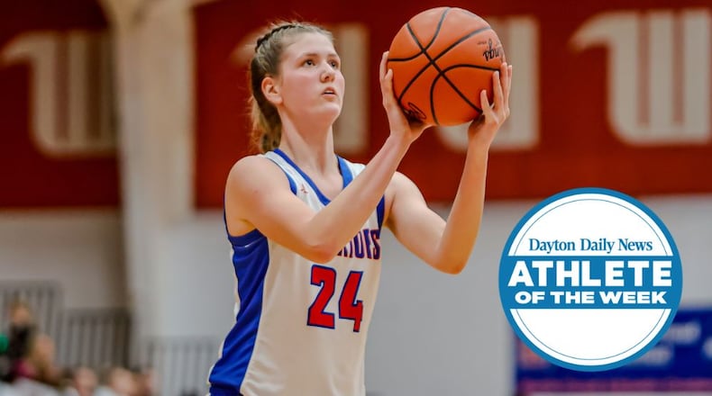 Northwestern sophomore Lilly Bushey is the Dayton Daily News Athlete of the Weeks for voting between Feb. 2-8. MICHAEL COOPER / STAFF