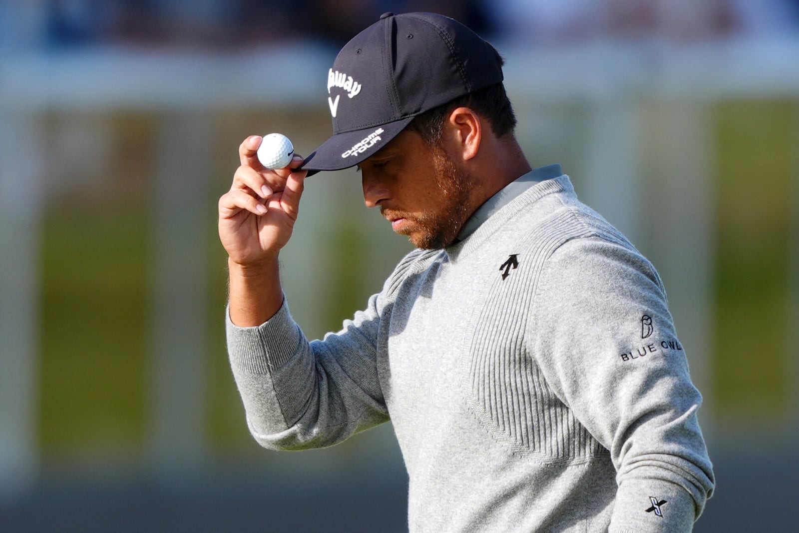 USA's Xander Schauffele during day one of the Scottish Open 2025 at The Renaissance Club, in North Berwick, Scotland, Thursday, July 10, 2025. (Andrew Milligan/PA via AP)