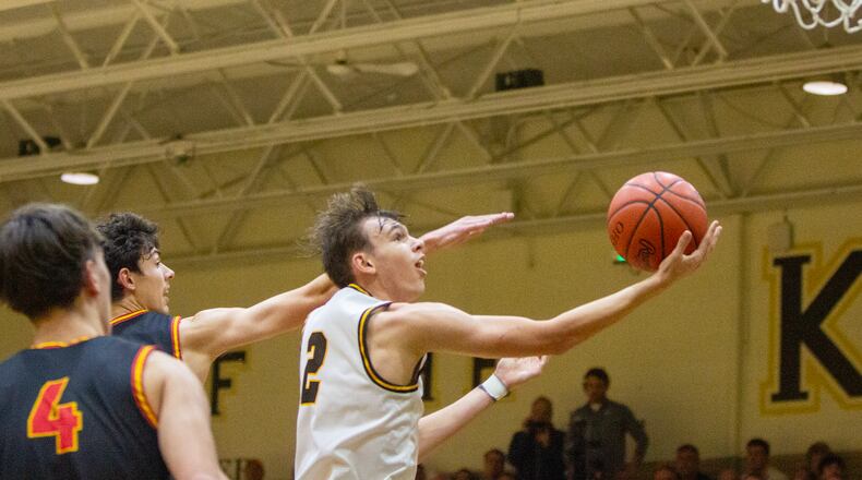 Alter's Brady Conner tries to score in the first half against visiting Fenwick earlier this season. Jeff Gilbert/CONTRIBUTED