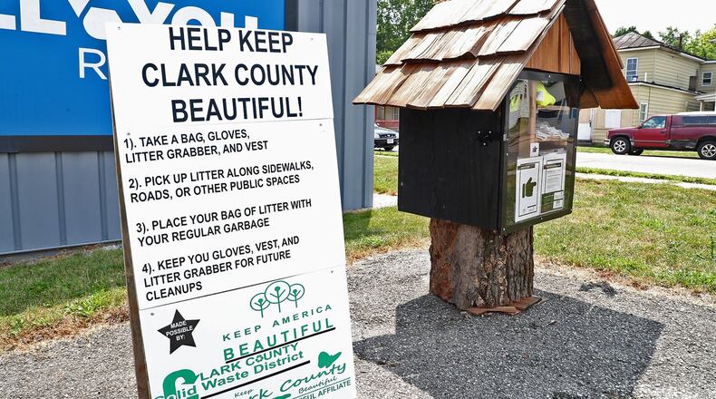 The Clark County Solid Waste District’s new “Litter Box” with supplies for picking up litter inside. BILL LACKEY/STAFF