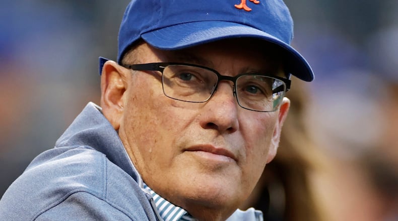FILE - New York Mets owner Steve Cohen waits for the team's baseball game against the Los Angeles Dodgers, Aug. 31, 2022, in New York. (AP Photo/Adam Hunger, File)