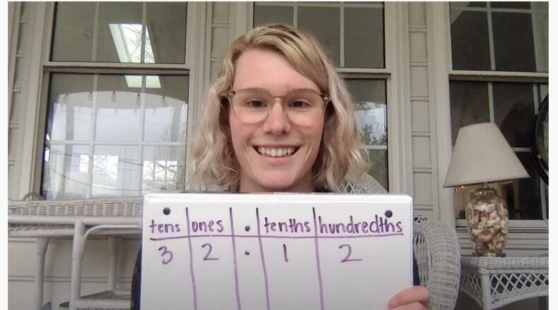 Elissa Manchester, who is graduating from Wittenberg University with a degree in education, had to improvise with materials she used while completing her student teaching requirements once school was moved to online due to the coronavirus pandemic. CONTRIBUTED