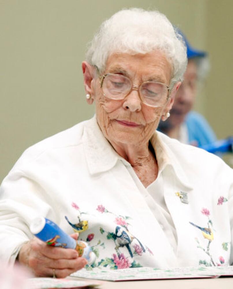 Seniors playing bingo