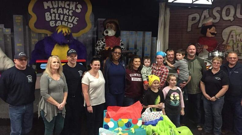 Kalleen Garringer and family were reunited with Moorefield Twp. EMS workers and Springfield Regional ER staff at a birthday party on Jan. 28. The medical professionals helped Garringer, her husband Robert and youngest son survive after suffering extensive burns in an early 2017 mobile home fire. Contributed photo