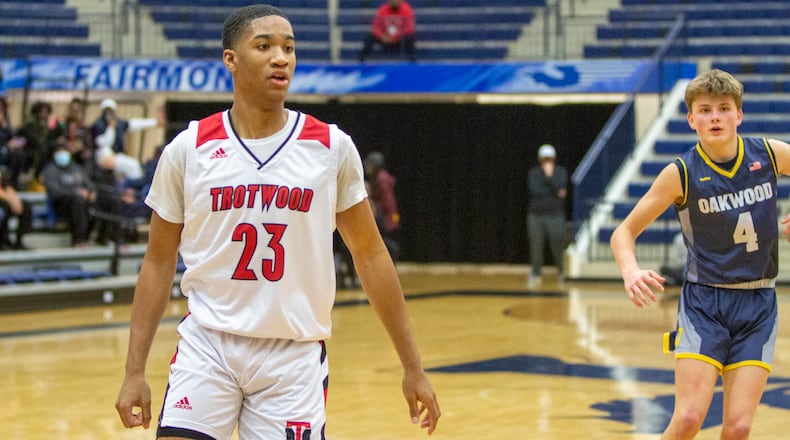 Trotwood-Madison's Tim Carpenter during a Division II OHSAA tournament game  vs. Oakwood at Trent Arena in Kettering in 2021. Jeff Gilbert/CONTRIBUTED