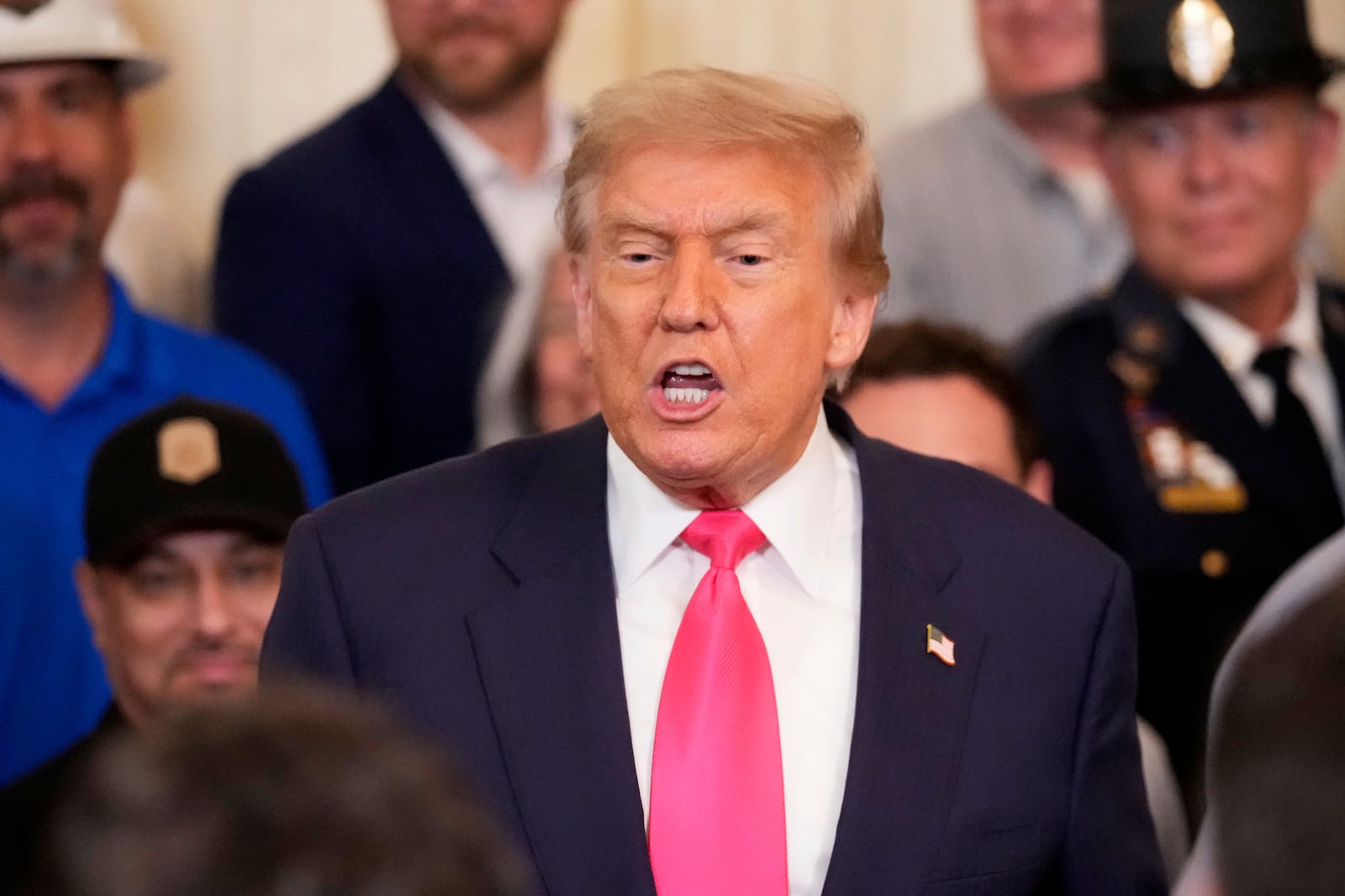 President Donald Trump speaks at an event to promote his domestic policy and budget agenda in the East Room of the White House, Thursday, June 26, 2025, in Washington. (AP Photo/Mark Schiefelbein)