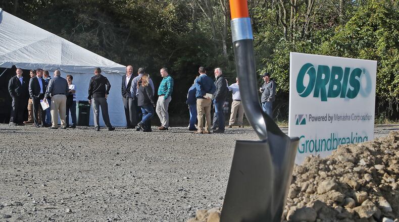 The ORBIS Corporation in Urbana held a groundbreaking ceremony Tuesday, Oct. 4, 2022 for a new $42 million expansion. ORBIS, a North American leader in reusable packaging, will be hiring more than 40 people for the new expansion. BILL LACKEY/STAFF