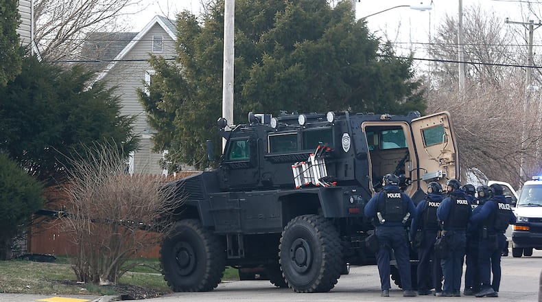 The Springfield Police Division SWAT team was called out to a house at the intersection of West Southern Avenue and Southgate Avenue Wednesday morning, March 8, 2023. BILL LACKEY/STAFF
