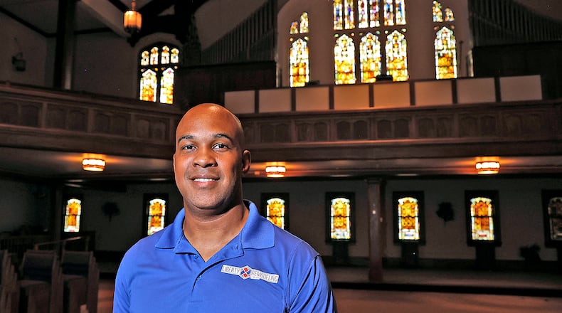 Levi Duncan recently purchased the vacant Central Methodist Episcopal Church at 102 W. High Street in Springfield with plans to turn it into an event venue, restaurants and retail space. BILL LACKEY/STAFF