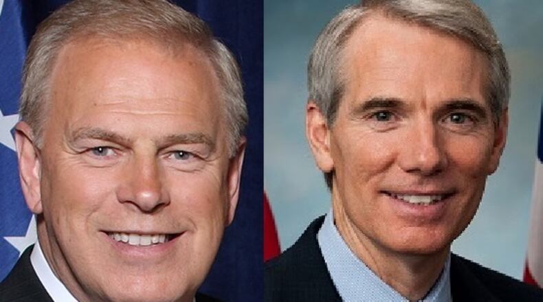 Ted Strickland (left) and Rob Portman (right)