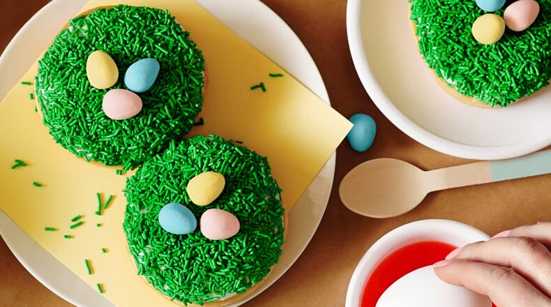 This Spring, Tim Hortons and Cadbury are bringing everyone’s favorite Easter eggs to donut form in the new Cadbury Mini Eggs Donut.