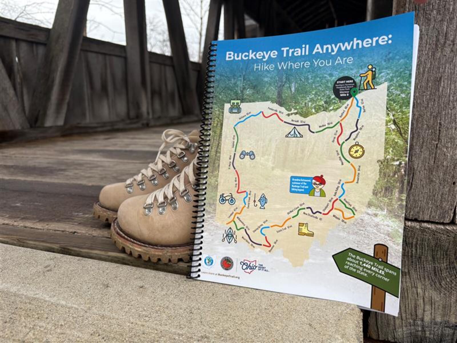 The Ohio Department of Natural Resources recently launched the "Buckeye Trail Anywhere" downloadable, printable guide that encourages tracking movement and learning about the Buckeye Trail - CONTRIBUTED