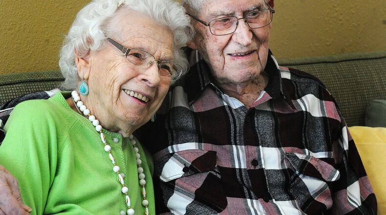 Maynard and Alfrieda Francis have been married 75 years after meeting at a square dance in the 1940s. MARSHALL GORBY\STAFF