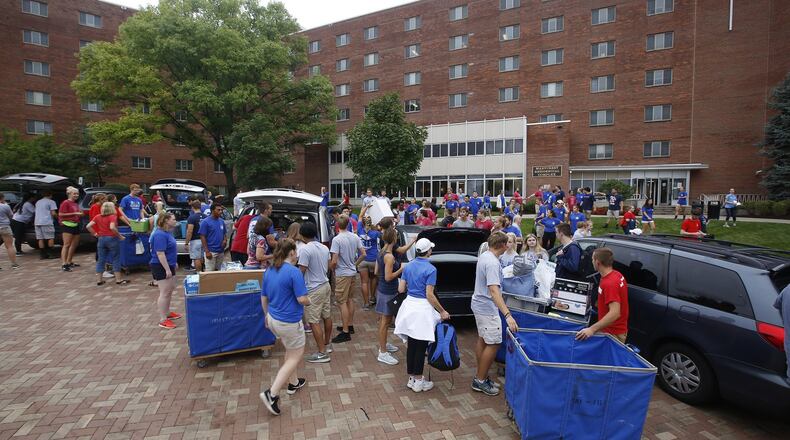 In nine months, many local high school seniors will be moving into dorms like these at the University of Dayton. But first, they have to get through a sometimes tiring college application process. TY GREENLEES / STAFF