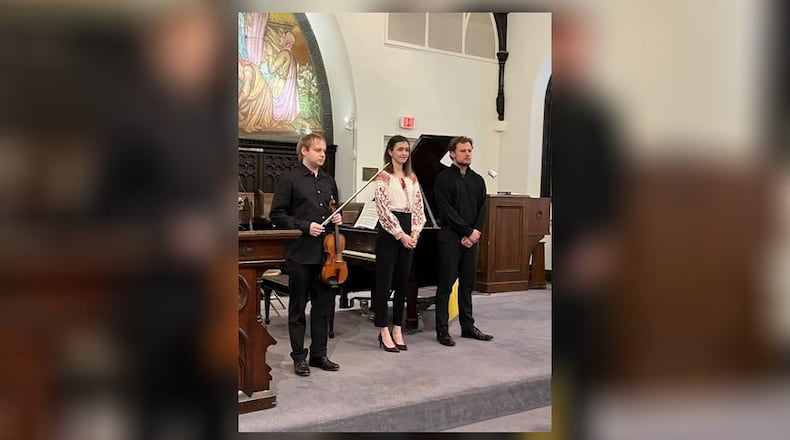 University of Cincinnati Conservatory of Music students Andrii Isakov, Diana Chubak and Maksym Mahlay will perform a benefit concert to support Ukrainian relief efforts at Covenant Presbyterian Church on Saturday, April 16.