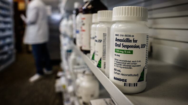 Ziks Family Pharmacy in Dayton is among pharmacies across the nation struggling to keep amoxicillin in stock due to a growing shortage. JIM NOELKER/STAFF