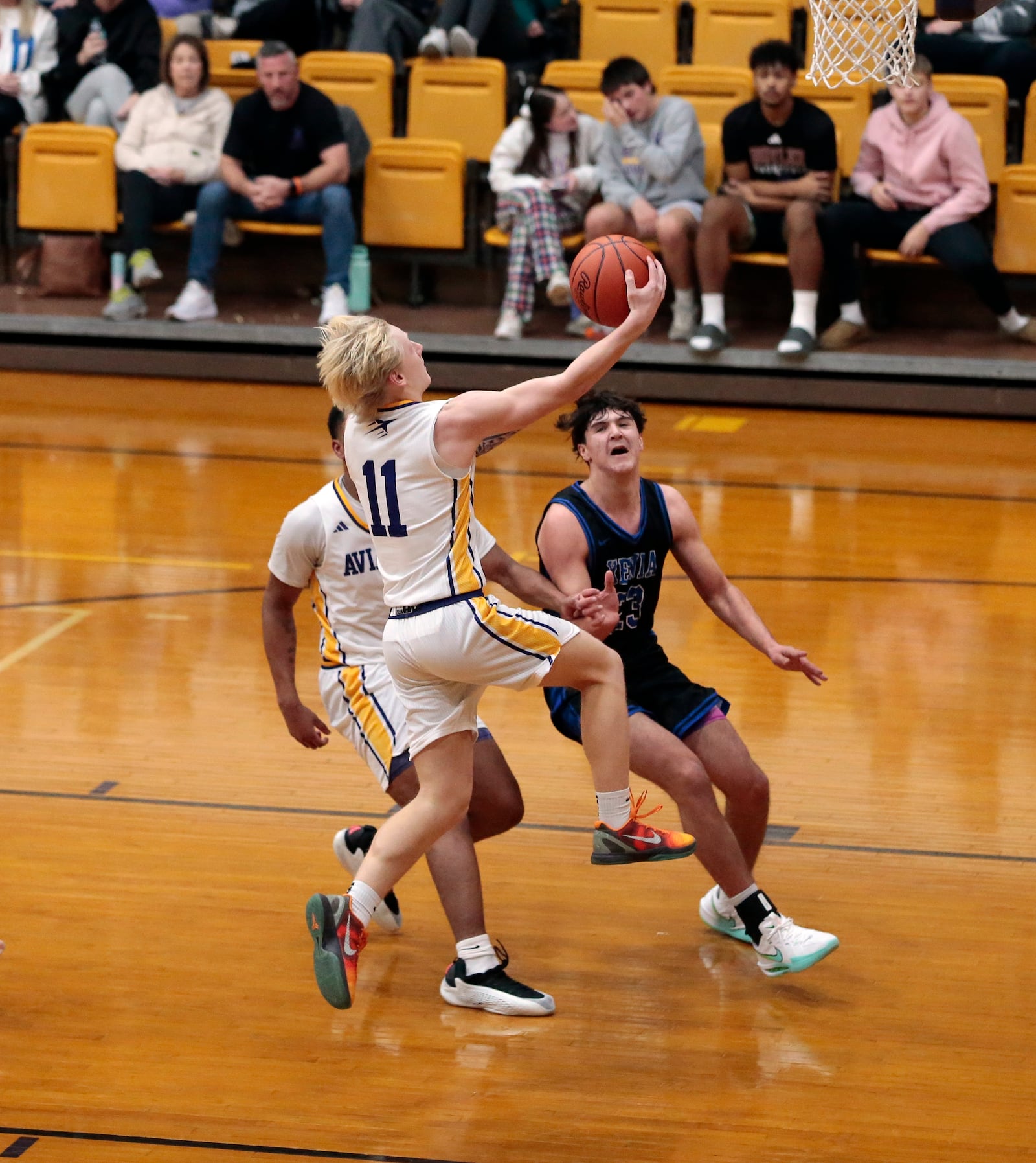 Butler defeated Xenia 56-53 in a Miami Valley League boys basketball game Friday, Dec. 19, 2025, at the Vandalia Butler Student Activity Center. STEVEN WRIGHT / STAFF