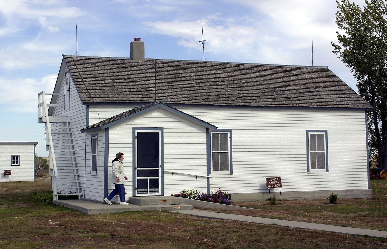 FILE - Lawrence Welk's boyhood home is seen Strasburg, N.D. , Oct. 10, 2002. (AP Photo/Will Kincaid, File)