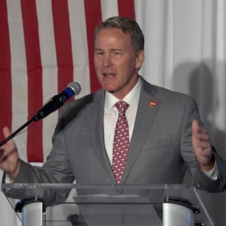 U.S. Senator Jon Husted at a rally in Columbus. MORGAN TRAU/WCPO