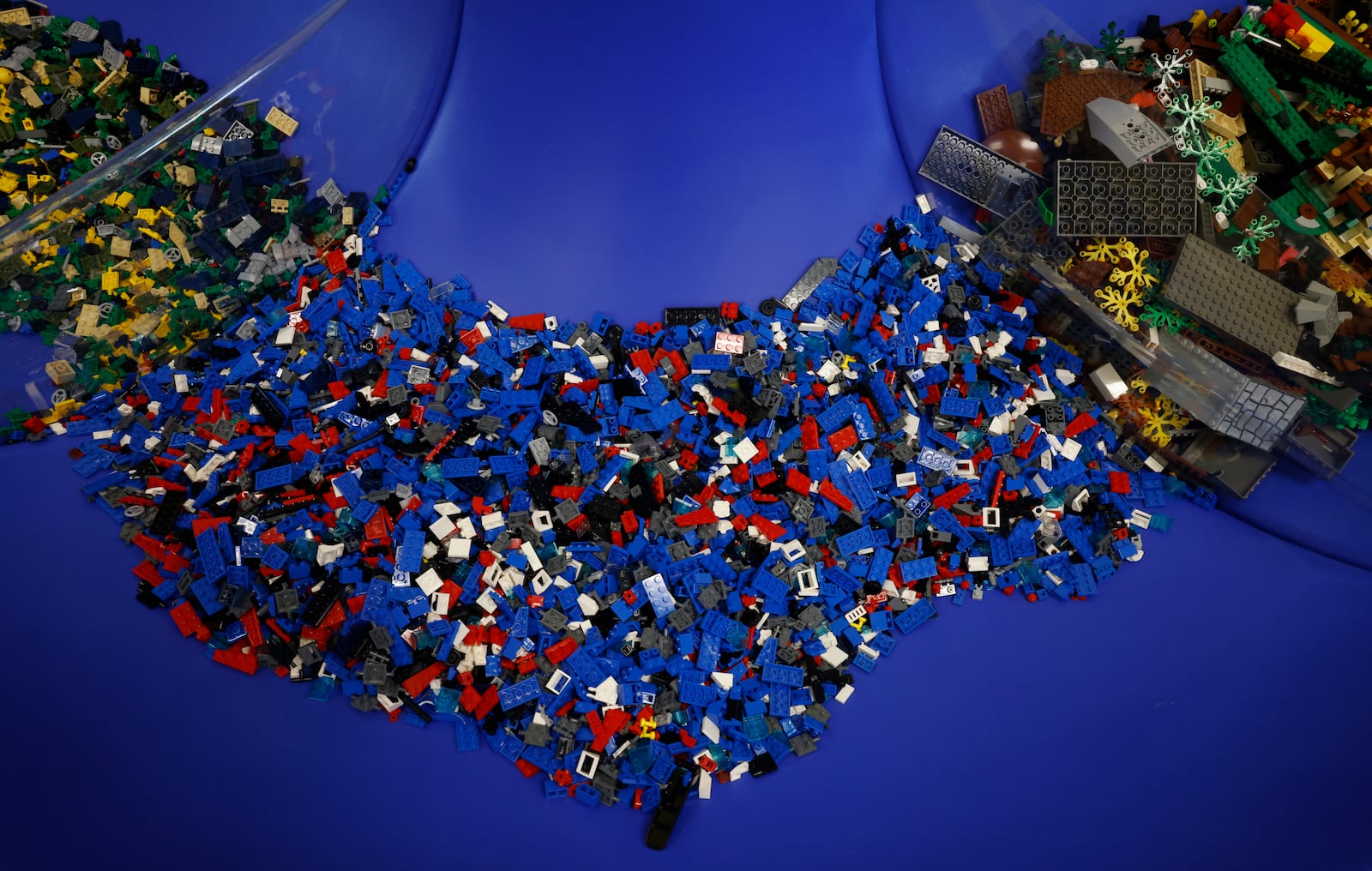 A variety of Legos sit in a bin on Monday, June 2, 2025, at Brick Base. JOSEPH COOKE/STAFF