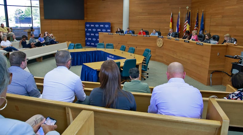 The Springfield City Commission during a special meeting Monday, August 5, 2024. BILL LACKEY/STAFF