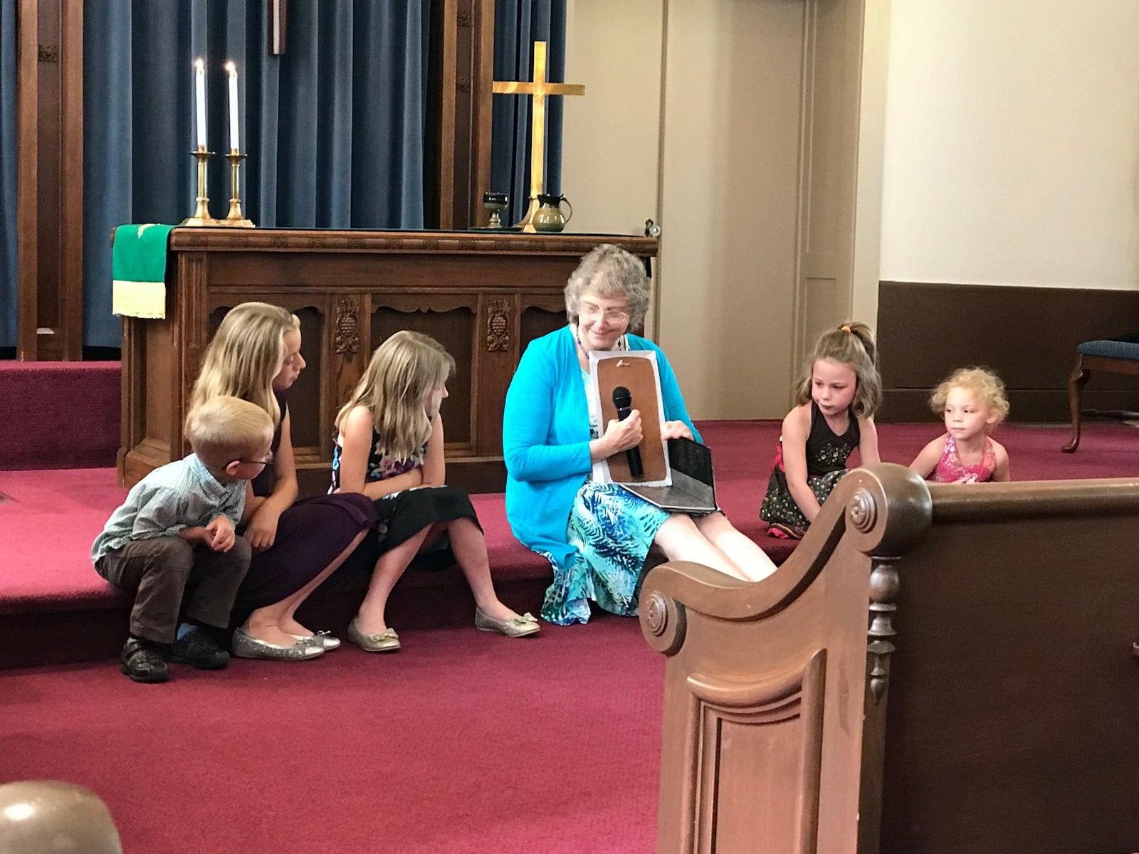 Rev. Shelley Wiley leads a children's service at New Carlisle’s Honey Creek Presbyterian Church, 212 Jefferson St., which will have its final service and a special celebration of its 221 years of service beginning at 3:30 p.m. Sunday, Nov. 30. CONTRIBUTED