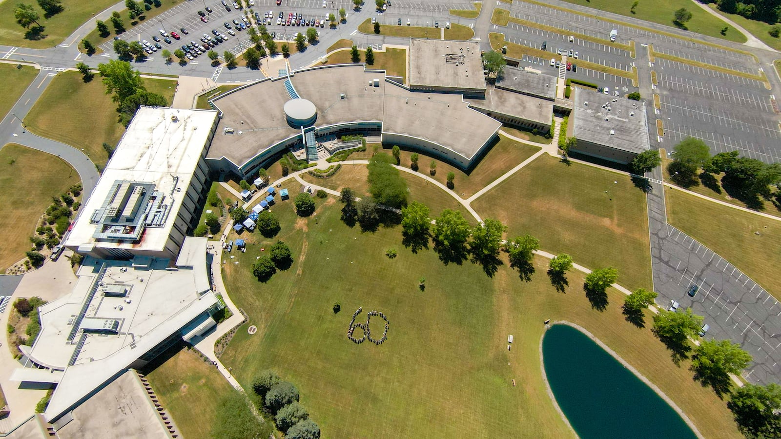 An aerial view of Clark State College's campus taken during the 60th anniversary celebration in 2022. Contributed/Photo by Jimmy Straley.