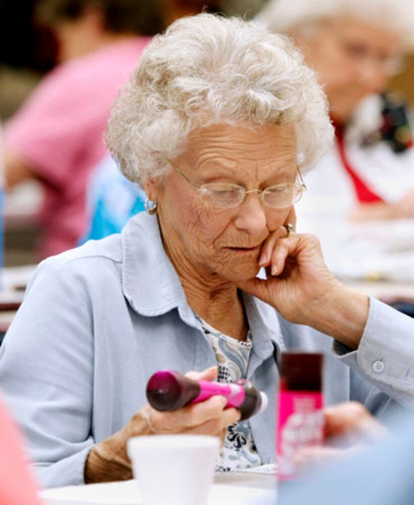 Seniors playing bingo