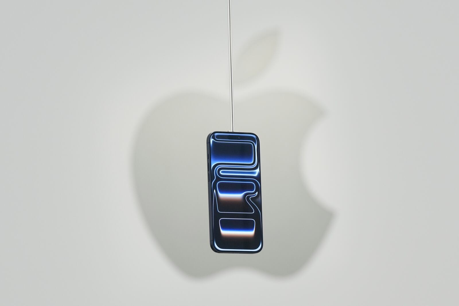 The iPhone 17 Pro is displayed during an announcement of new products at Apple Park on Tuesday, Sept. 9, 2025, in Cupertino, Calif. (AP Photo/Godofredo A. Vásquez)