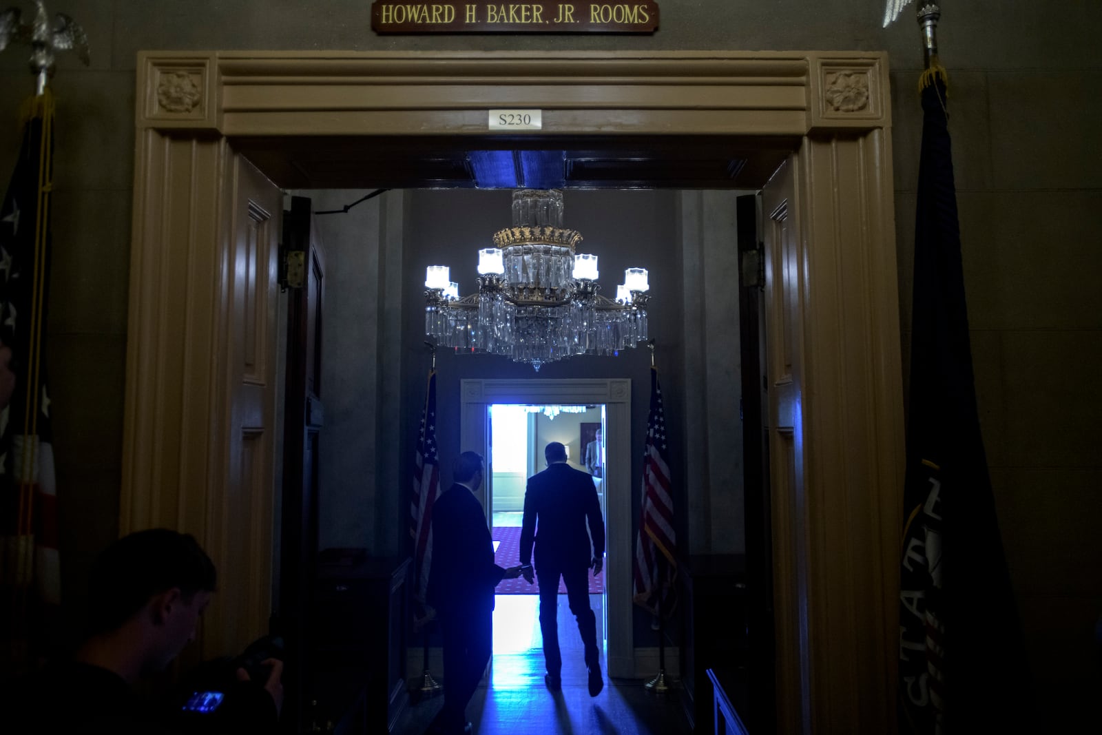 Senate Majority Leader John Thune, R-S.D., walks to his office from the Senate chamber as Senate Republicans vote on President Donald Trump's request to cancel about $9 billion in foreign aid and public broadcasting spending, at the Capitol in Washington, Wednesday, July 16, 2025.(AP Photo/Rod Lamkey, Jr.)