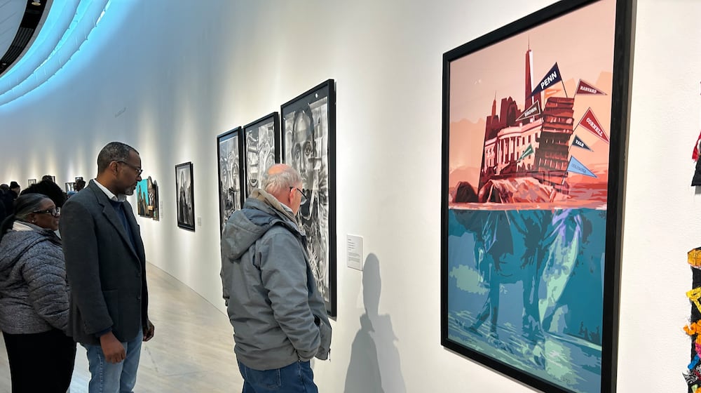 Springfield Museum of Art visitors check out its latest exhibition, "Black Lives as Subject Matter III," a follow-up to an award-winning exhibition, which features the works of more than 20 local and regional Black artists. BRETT TURNER / CONTRIBUTED