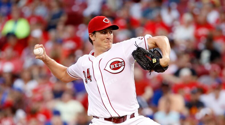 CINCINNATI, OH - AUGUST 22: Homer Bailey #34 of the Cincinnati Reds throws a pitch against the Chicago Cubs at Great American Ball Park on August 22, 2017 in Cincinnati, Ohio. (Photo by Andy Lyons/Getty Images)