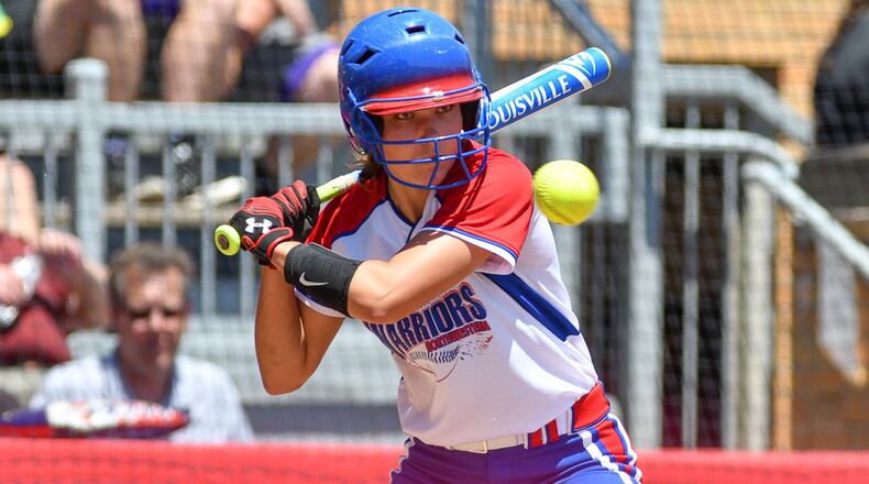 Northwestern senior Rachel Martin watches a pitch during a Division III state semifinal against Warren Champion on Friday at Firestone Stadium in Akron. Martin is one of three seniors the Warriors will lose to graduation. BRYANT BILLING / CONTRIBUTED