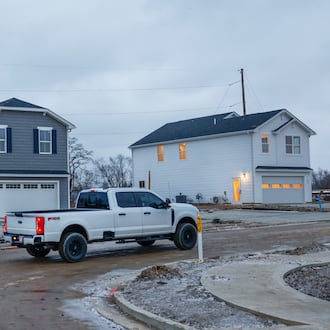 A view of newly constructed homes near East National Road on Wednesday, Jan. 14, 2026, that are part of the Melody Parks development in Springfield. JOSEPH COOKE/STAFF