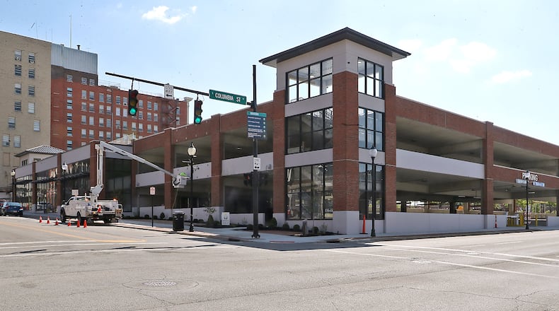A parking garage in downtown Springfield will be free to park in throughout September. BILL LACKEY/STAFF