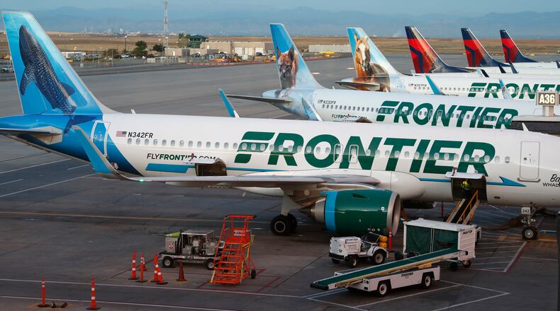 Frontier Airlines jets. FILE