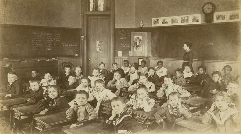 The Dibert Avenue School, later renamed Fulton School, located at Dibert and Jackson, first opened in 1884. This photo from 1902 shows the fourth grade class. PHOTO COURTESY OF THE CLARK COUNTY HISTORICAL SOCIETY