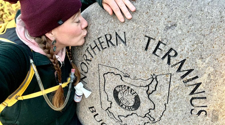 Waynesville hiker Sarah Howard recently completed her section hike of the Buckeye Trail. CONTRIBUTED