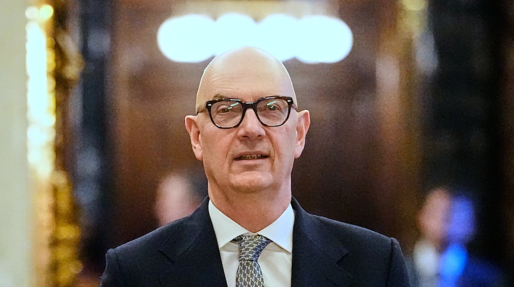 French Finance Minister Roland Lescure arrives for the North Sea Summit in Hamburg, Germany, where the North Sea coastal states aim to strengthen cross-border cooperation in the expansion of offshore wind energy and hydrogen infrastructure on Monday, January 26, 2026. (AP Photo/Martin Meissner, Pool)