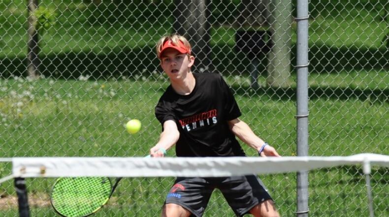 Northwestern senior Reilly Smith won three matches at the Division II sectional tournament on Tuesday to qualify for next week’s district tournament. Greg Billing / Contributed