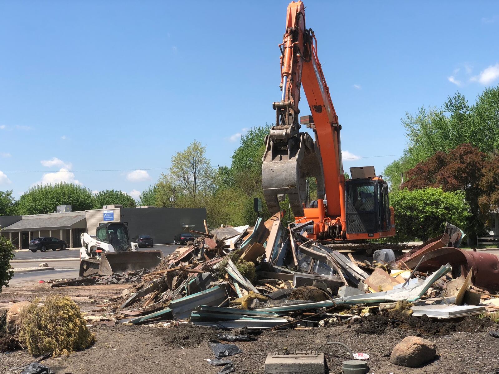 The Wendy’s location on South Limestone Street in Springfield was demolished on Thursday, May 10, 2018. BILL LACKEY / STAFF