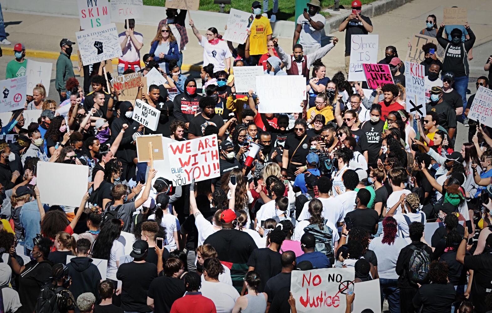 Protesters gather in Springfield today