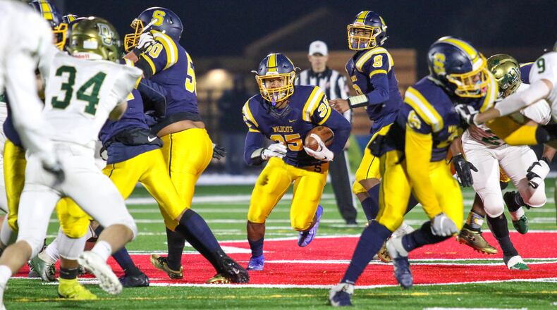 Springfield High School senior running back Jeff Tolliver during the Wildcats 37-14 victory over Dublin Jerome in a D-I, Region 2 semifinal game at Marysville High School on Friday, Nov. 15. CONTRIBUTED PHOTO BY MICHAEL COOPER