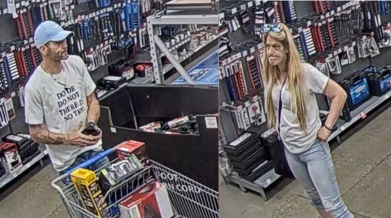 Beavercreek police are seeking information on a pair of individuals accused of shoplifting from a Beavercreek Walmart. CONTRIBUTED