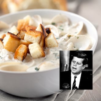 JFK responded to a letter sharing his recipe for New England fish chowder. FILE