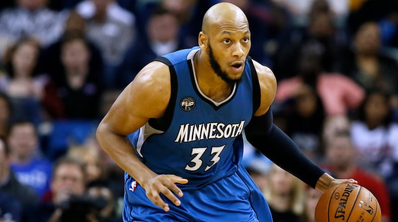 FILE - Minnesota Timberwolves forward Adreian Payne (33) drives with the ball during the second half of an NBA basketball game, Feb. 27, 2016, in New Orleans. Former Michigan State basketball standout and NBA player Adreian Payne has died. He was 31. The Orange County Sheriff’s Office said deputies responded to a shooting Monday, May 9, 2022 when Payne was identified and taken to a hospital where he was pronounced dead. (AP Photo/Jonathan Bachman)