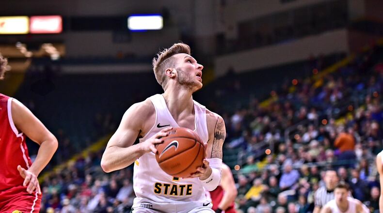 Wright State’s Bill Wampler against IUPUI on Tuesday, March 5, 2019, at the Nutter Center. Joseph Craven/CONTRIBUTED