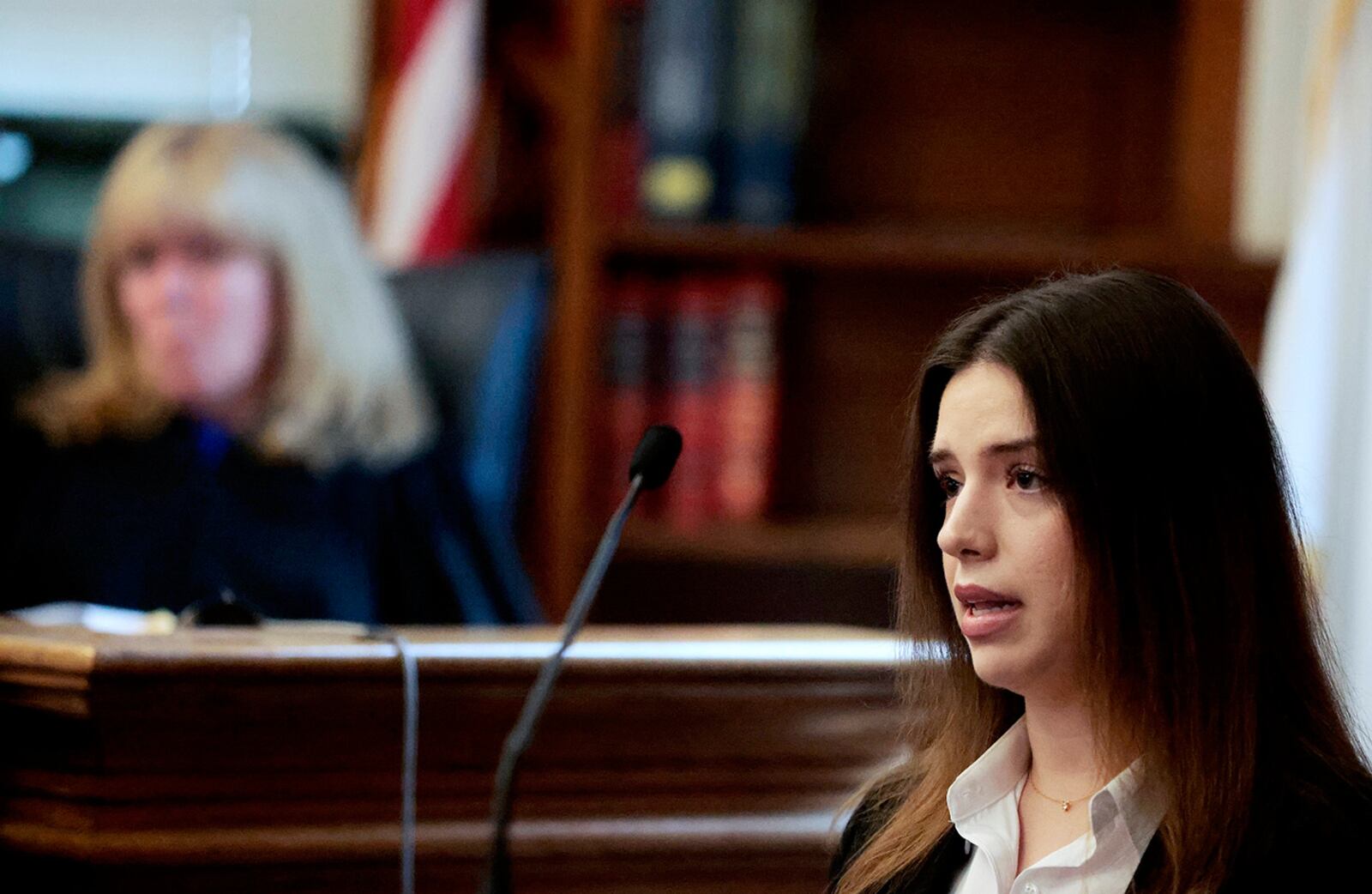 Boston Police officer Kelly Dever, formerly with Canton Police, testifies during the murder retrial of Karen Read in Norfolk Superior Court, in Dedham, Mass., Monday June 2, 2025. (Pat Greenhouse/The Boston Globe via AP, Pool)